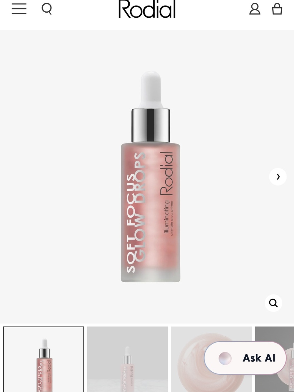 Rodial Soft Focus Glow Drops Glow Primer - Pink Pearl Illuminator